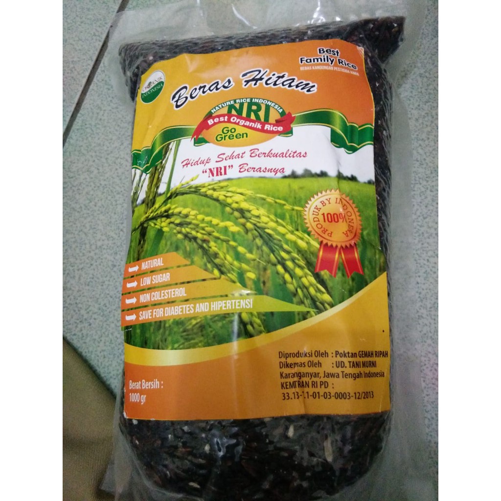 Jual Beras Hitam Organik NRI 1kg | Shopee Indonesia