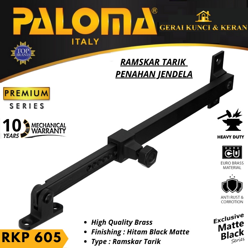 Jual RAMSKAR PALOMA RKP 605 TARIK LAMSKAR PENAHAN JENDELA HITAM BLACK ...