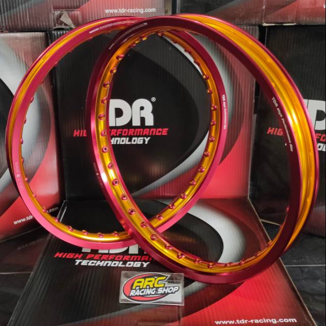 Jual Velg TDR 17 140 160 two tone red gold 2 warna merah kuning emas