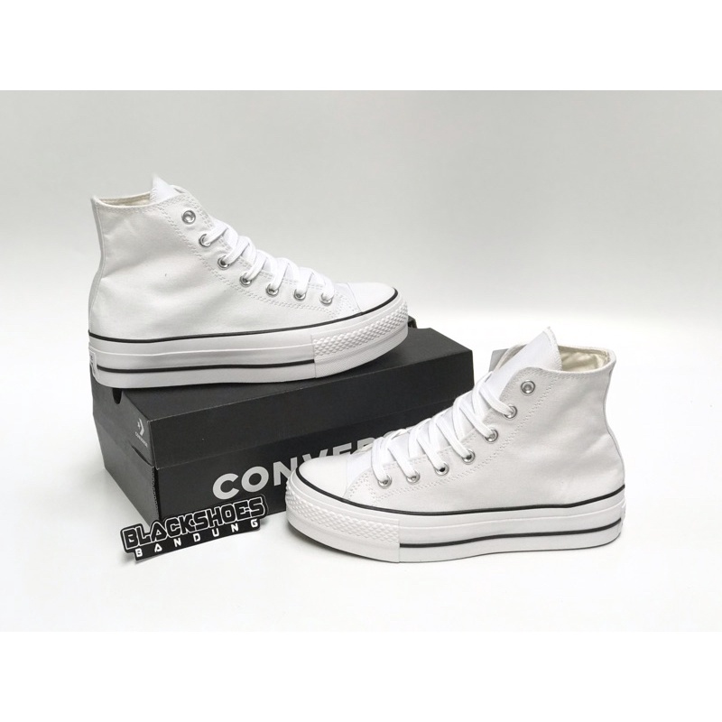 Converse platform bianche alte online