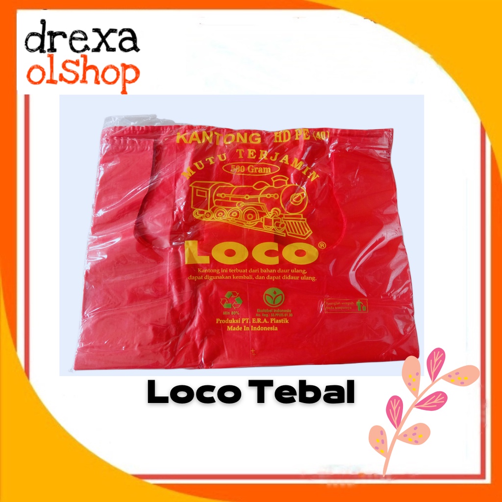 Jual Kantong Plastik Kresek Loco Tebal Merah 500 Gram Shopee Indonesia 6474