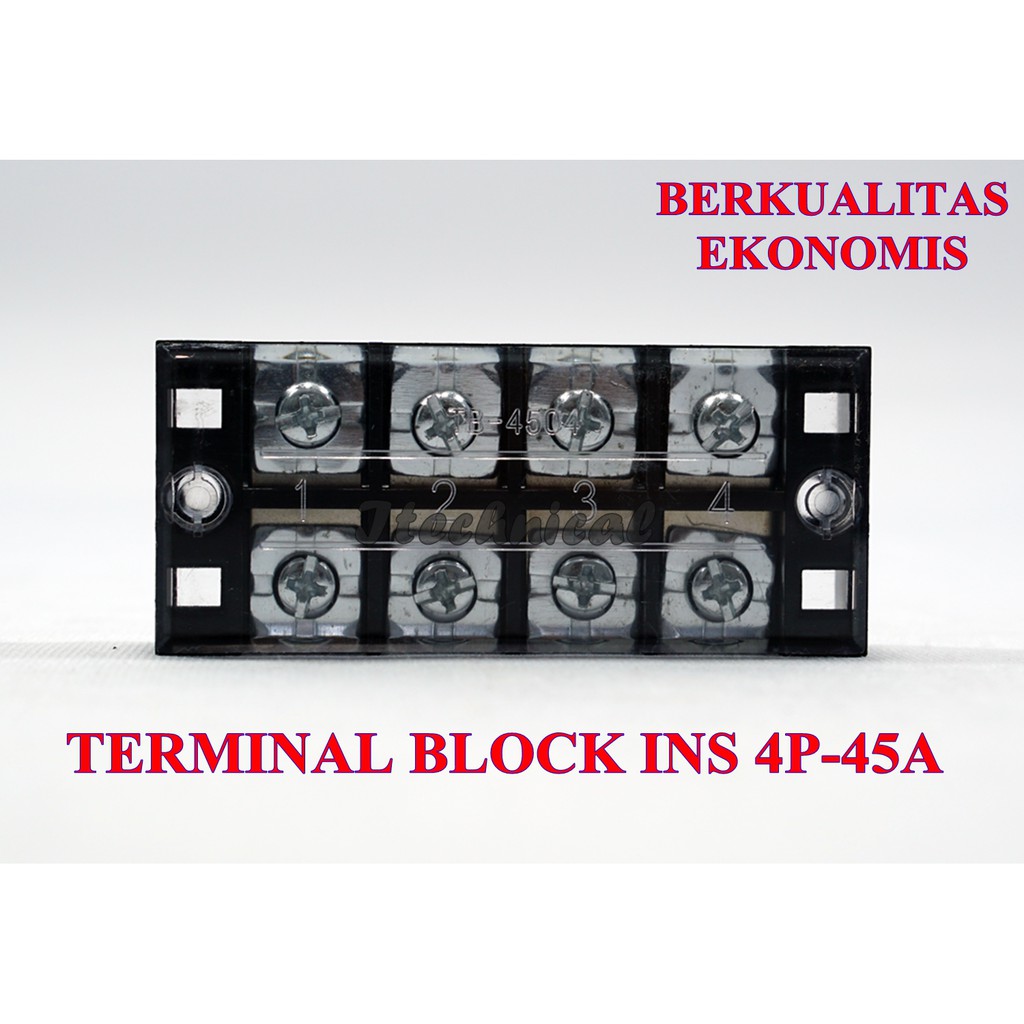 Jual TERMINAL BLOK INS 4 POLE 45A / TERMINAL BLOCK INS TB-4504 | Shopee ...