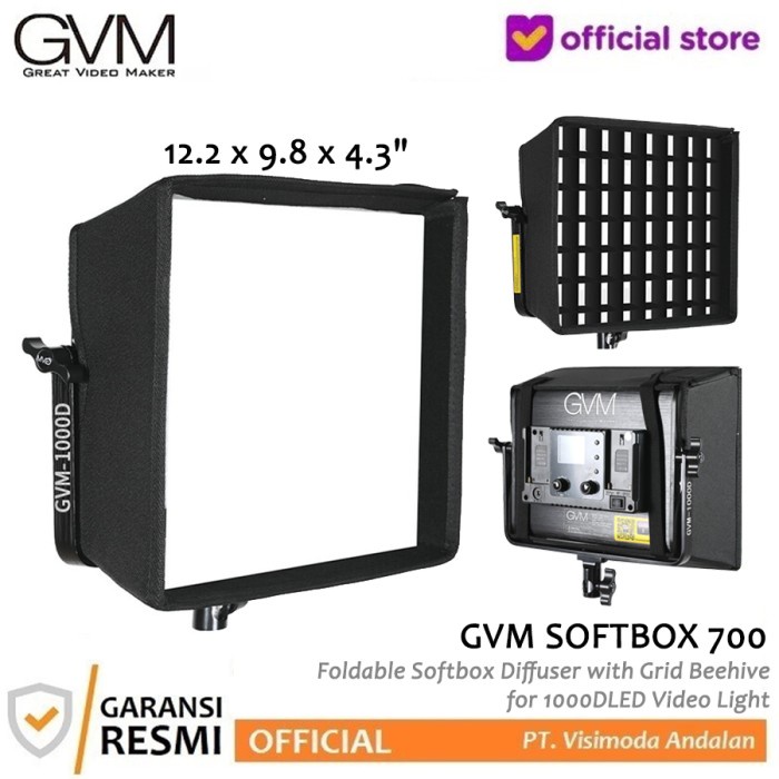 Jual GVM SOFTBOX 700 Foldable Softbox Diffuser with Grid Beehive ...