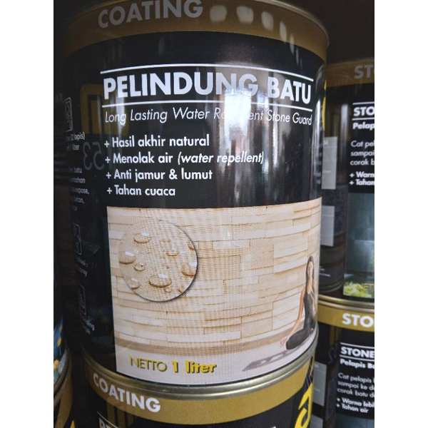 Jual Coating batu alam Am 152 Natural 1 liter cat pelapis batu alam ...
