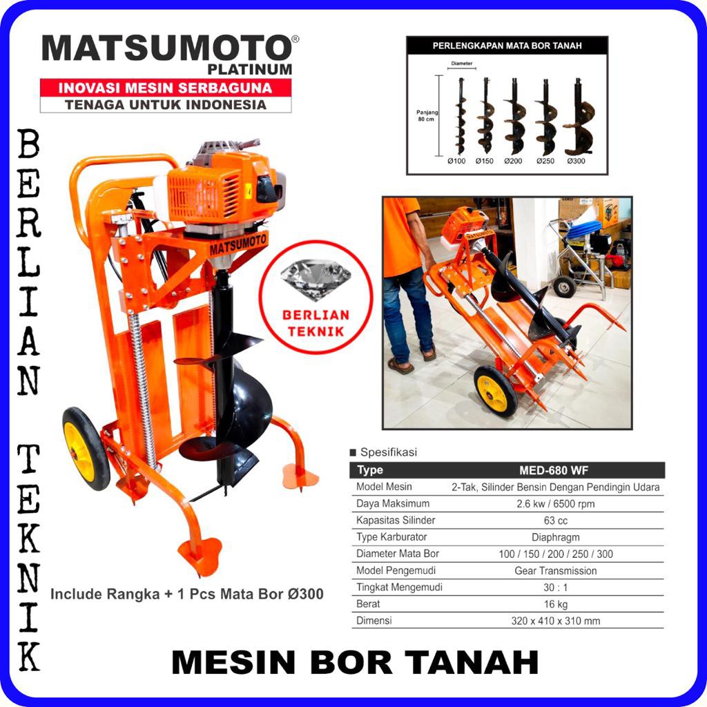 Jual Mesin Bor Tanah Earth Auger Matsumoto MED 680 + Frame + Drill ...