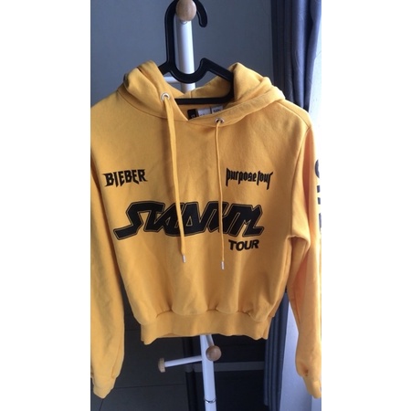 Jual H M ORIGINAL STADIUM TOUR JUSTIN BIEBER YELLOW PURPOSE CROP TOP HOODIE SWEATER JACKET HNM NEW SALE Shopee Indonesia