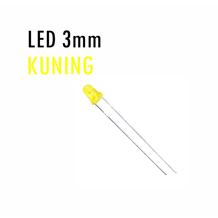 Jual LED 3mm Diffused Kuning Yellow Lampu Led 3 mm Warna Kuning ...