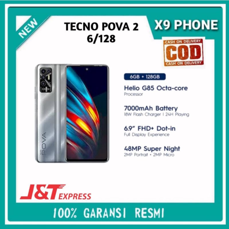 Jual Tecno Pova 2 6/128 Ram 6gb internal 128gb Garansi Resmi | Shopee ...