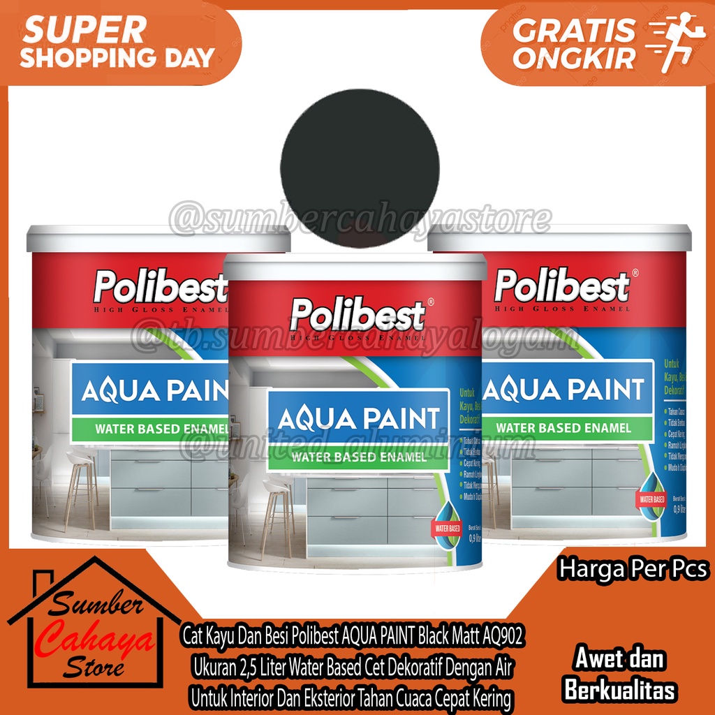 Jual Polibest Aqua Paint Black Matt Aq Water Based Cat Kayu Dan Besi Uk Liter Cet