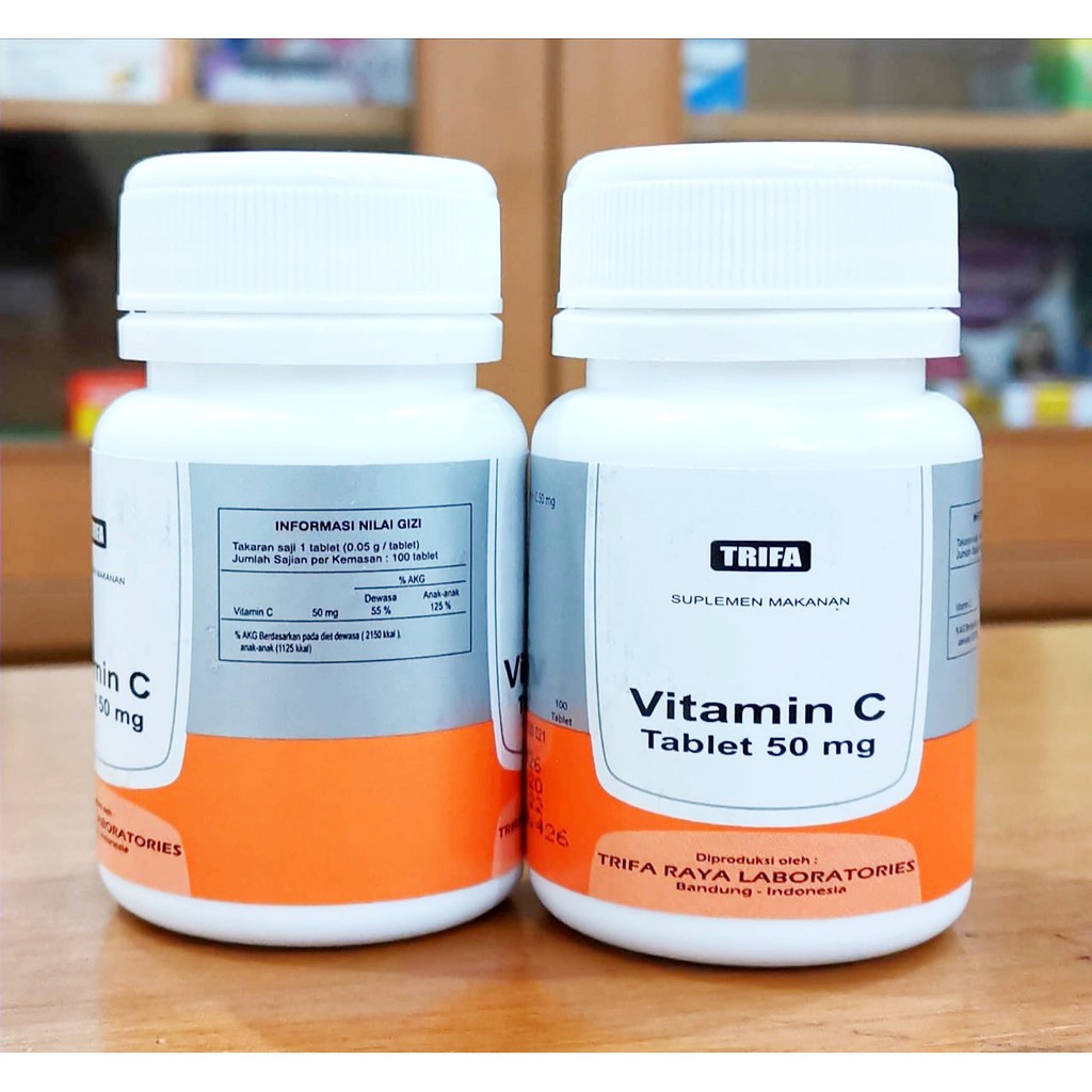 Jual Vitamin C 50 mg Rasa Jeruk Pot 100 Tablet Shopee Indonesia