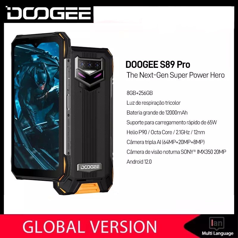 Jual Doogee S89 PRO - Smartphone Rugged 8GB+256GB Helio P90 Android 12 ...