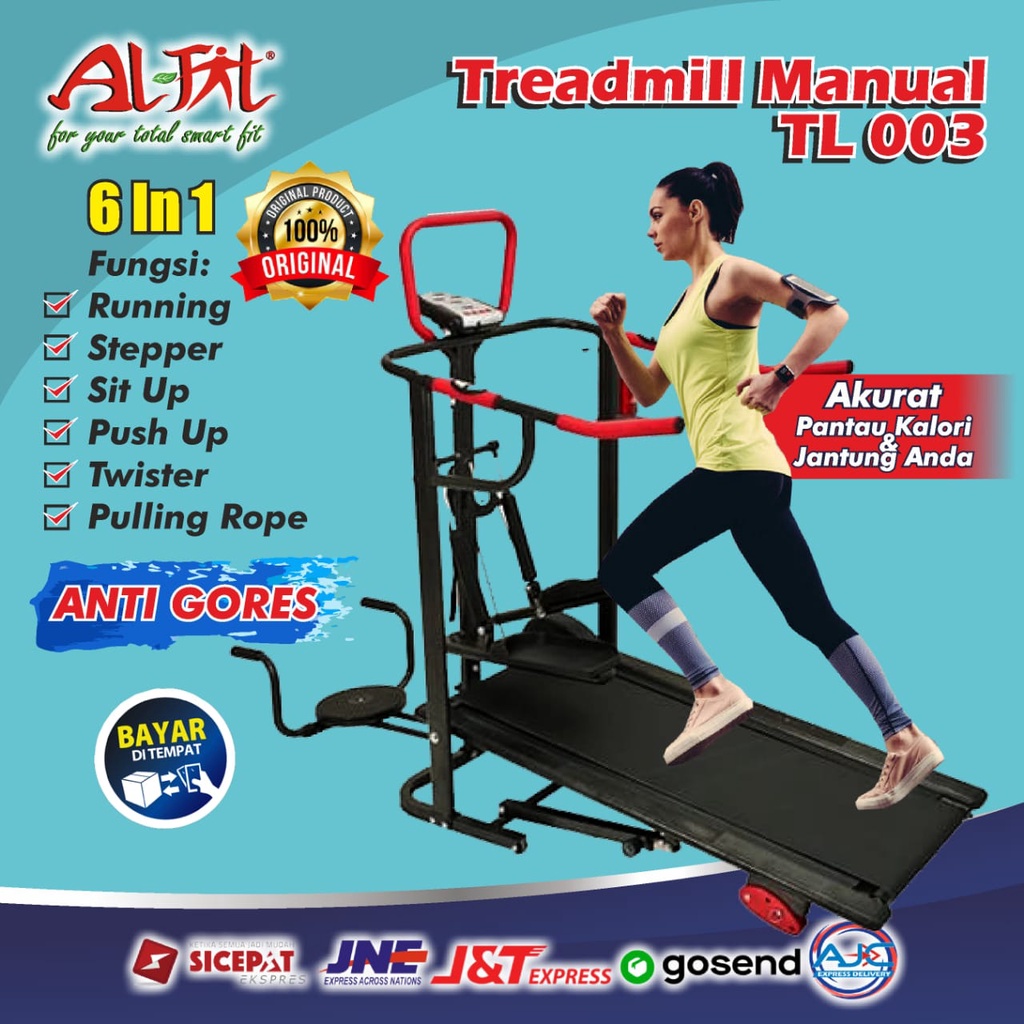 Jual Alat Olahraga Gym Rumah Lipat Fitness Lari Ditempat Treadmill Treatmill Manual 5 Fungsi Murah Shopee Indonesia
