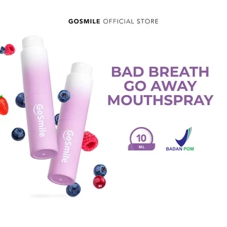 Go Smile Bad Breath Go Away Mouthspray Mix Berries - Mouth Spray Mulut Fresh untuk Menghilangkan Bau Mulut Penyegar Mulut Parfum Mulut | Mulut Segar Instan | Probiotik, Rasa Buah, Bebas Gula [BPOM}