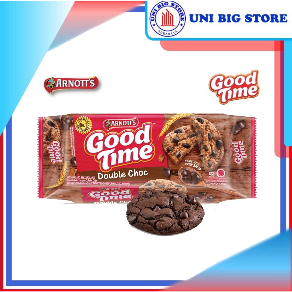 Jual Good Time Double Choc Chocohips Cookies 72 Gr Kukis Coklat