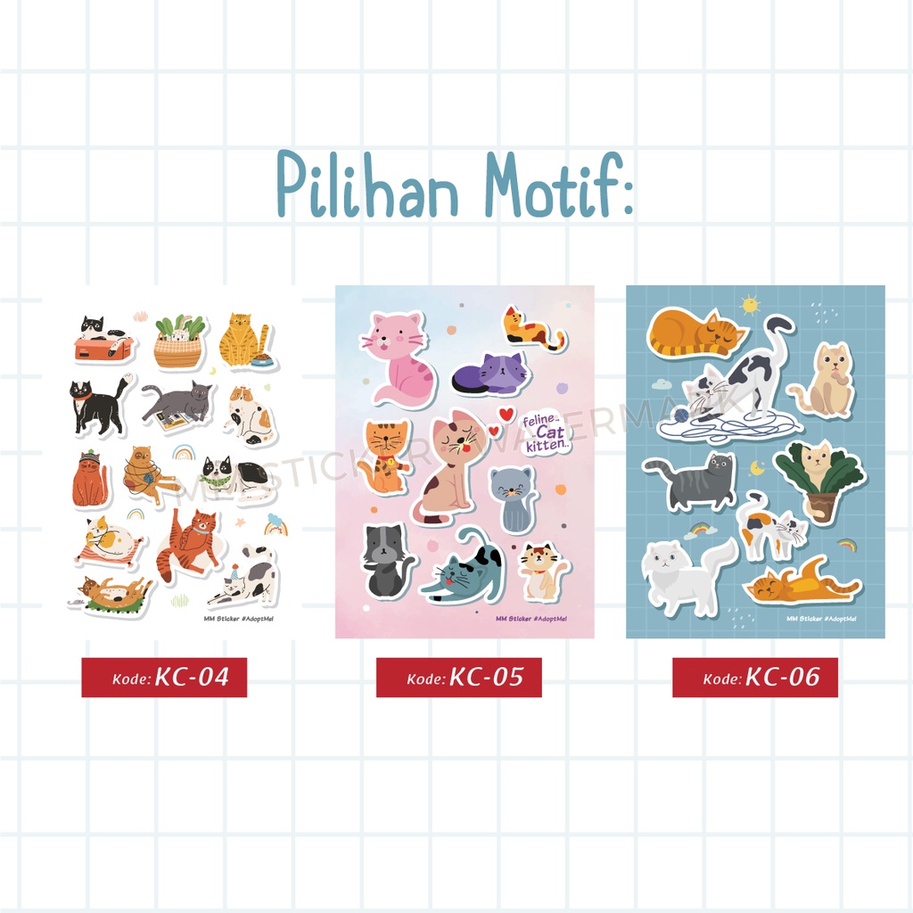 Jual Sticker Kucing Lucu/ Sticker Vinyl/ Sticker Anak | Shopee Indonesia