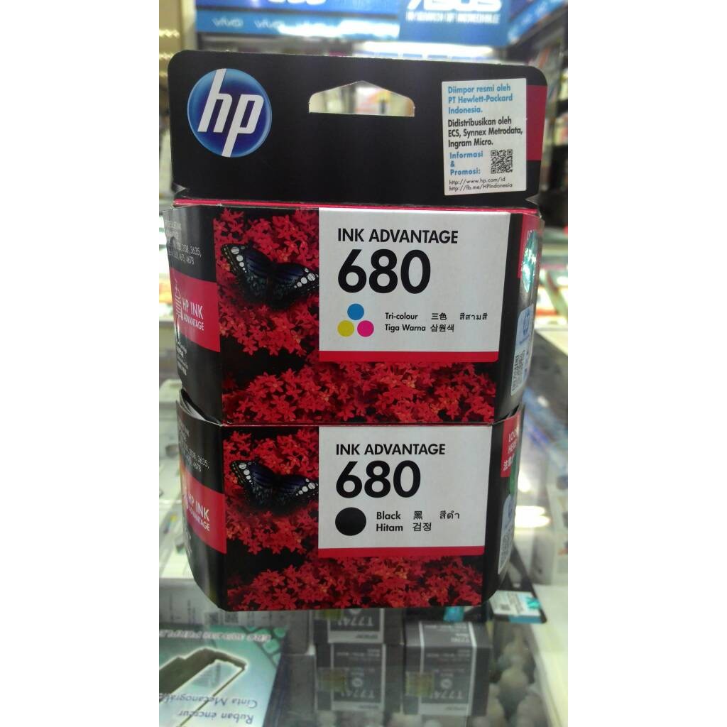 Jual Tinta Hp 680 Black Dan Color Original | Shopee Indonesia