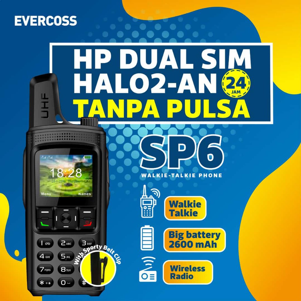 Jual Evercoss SP6 Walkie Talkie Phone Dual Sim | Shopee Indonesia