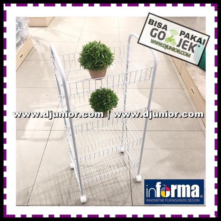 Jual Informa - Rak Roda 4 Susun Tingkat / 4 Tier Storage Shelf White ...