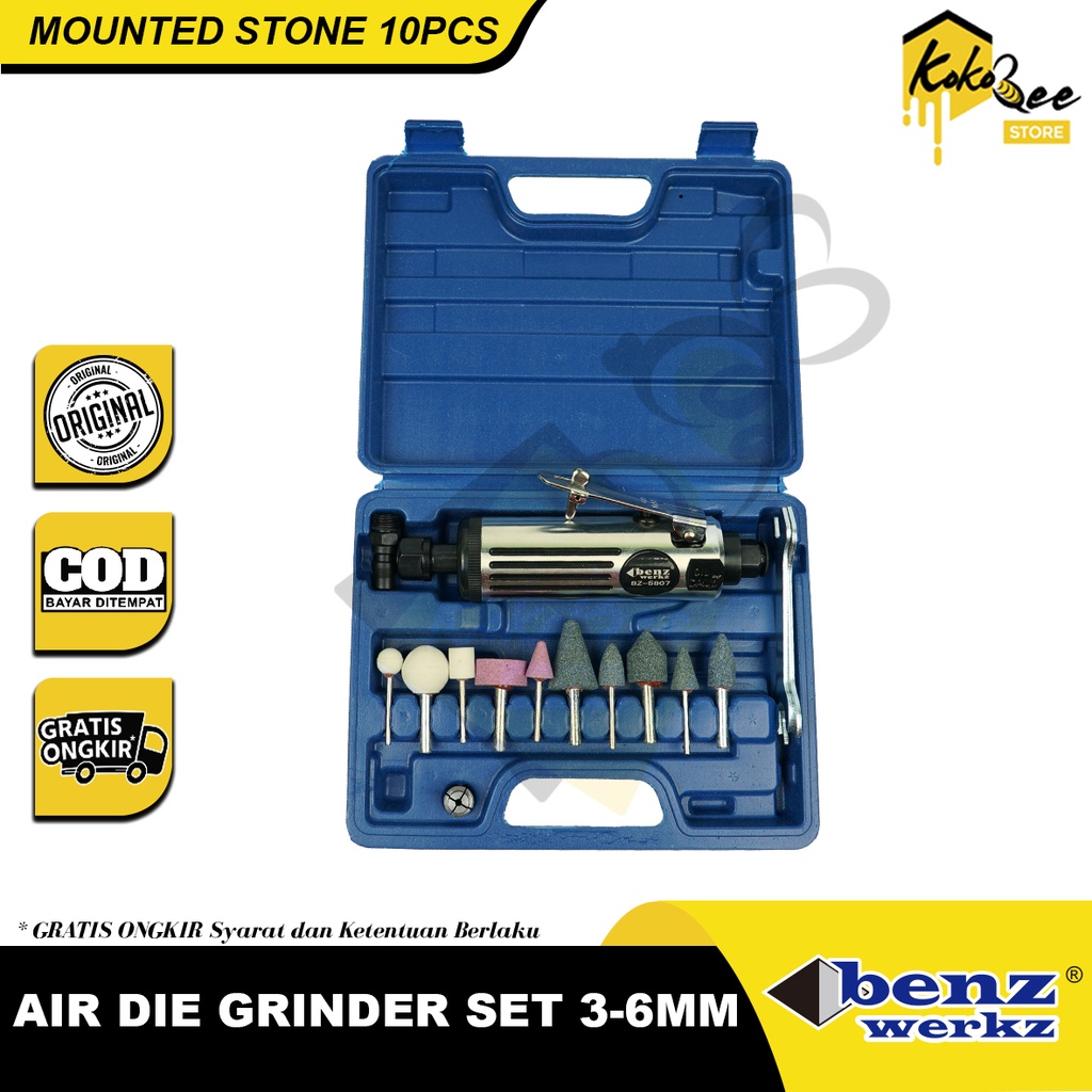 Jual Benz werkz Air die grinder kit set 3mm 6mm Mesin gerinda angin