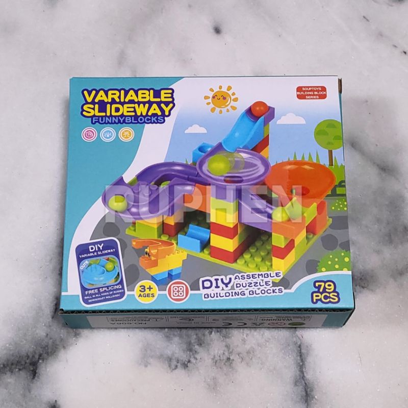 Jual Bricks Variable Slideway Marble Race Run Maze Balls Track Slide ...