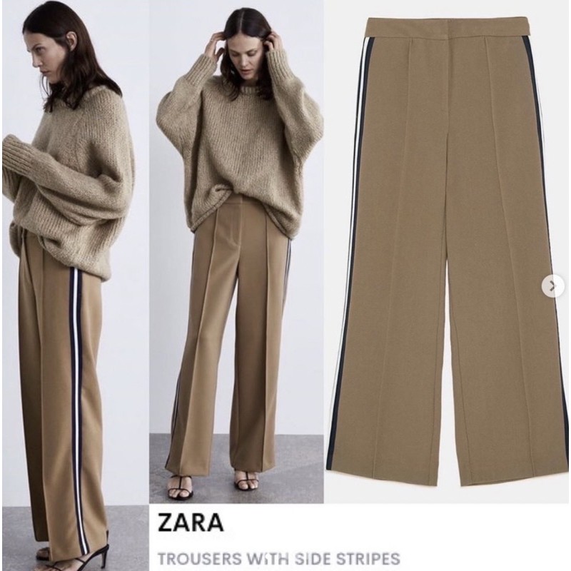 Zara kulot stripes brown pants