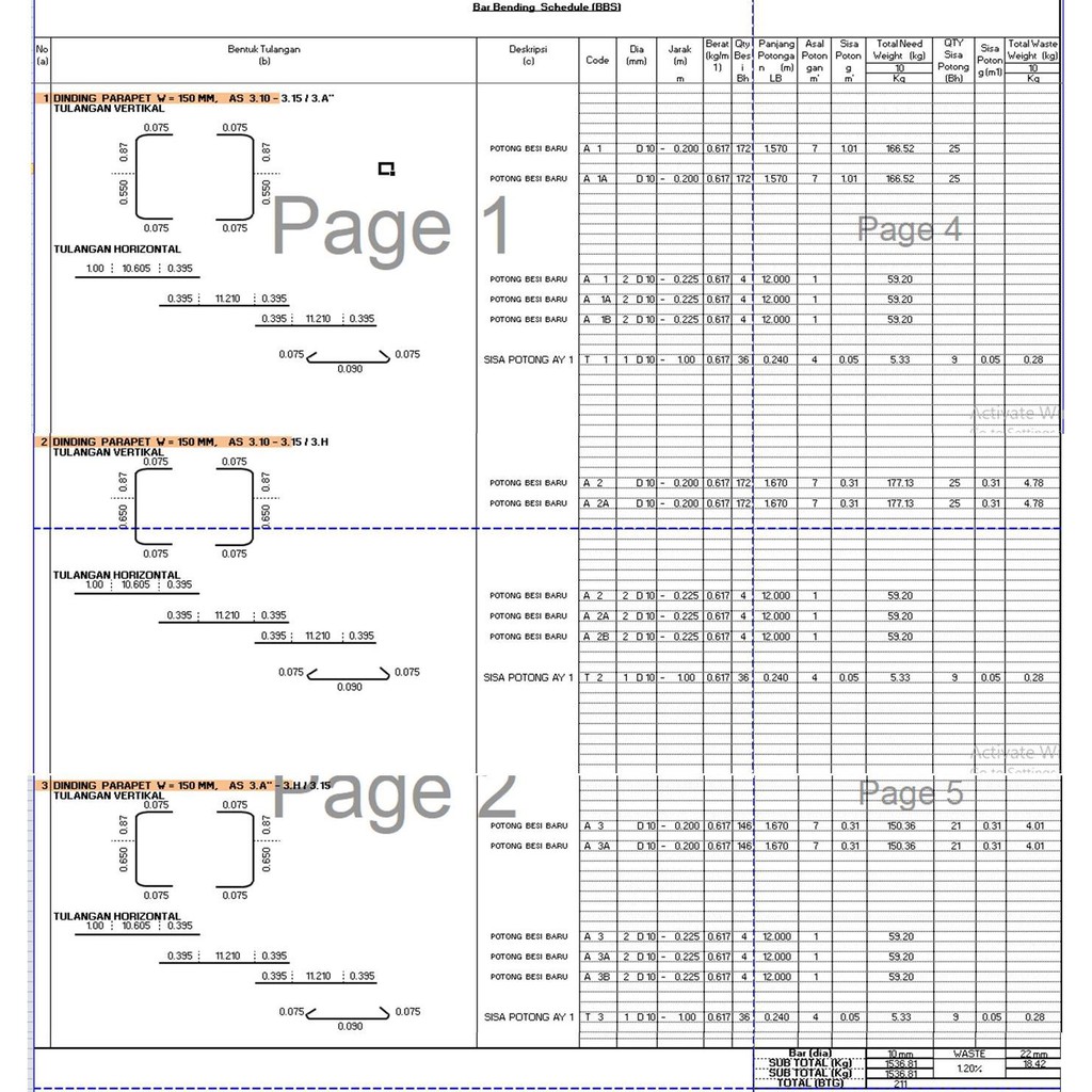 Jual Jasa Hitung Bestat / Bar Bending Schedule ( BBS ) | Shopee Indonesia