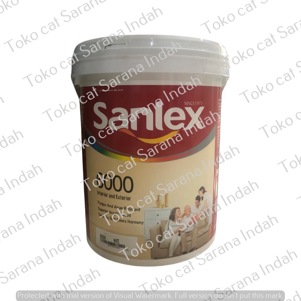 Jual Sanlex 6000 White 25kg Cat Tembok Dalam Cat Dinding Dalam Cat Dinding Luar Cat Tembok 1803