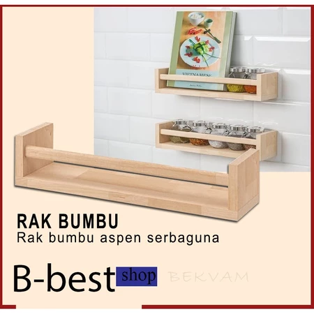 IKEA BEKVÄM Rak Bumbu kayu Aspen untuk dapur natural