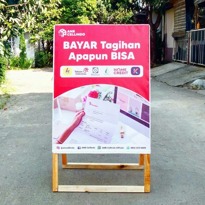 Jual Standing Banner Kayu Ukuran 130x75 Cm Shopee Indonesia