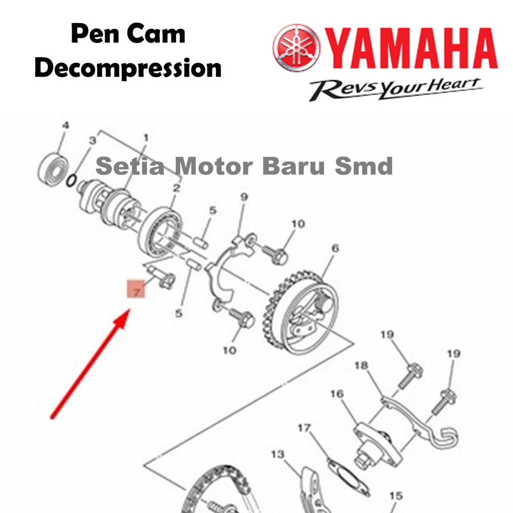 Jual Pin Pen Cam Decompression Dekompresi Noken As Camshaft Vixion Old ...