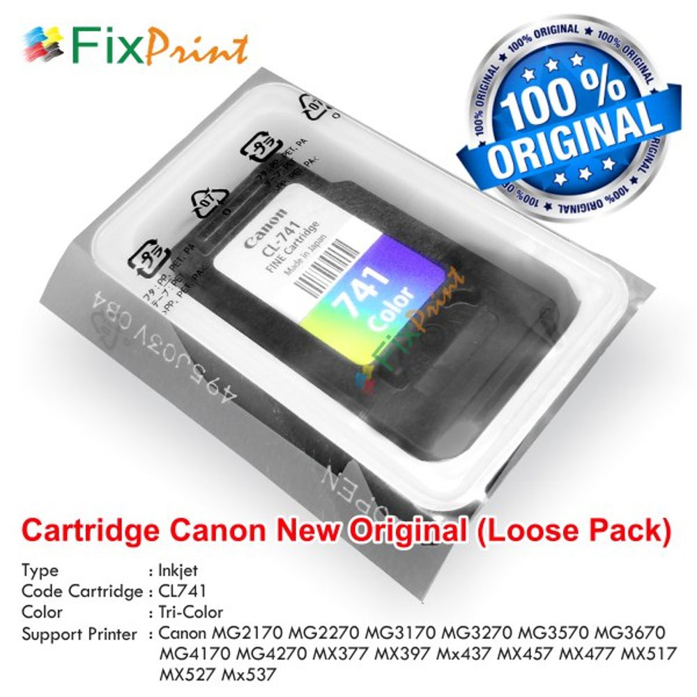 Jual Cartridge Tinta CL741 Color, Printer Canon MG3570 MG4170 MX377