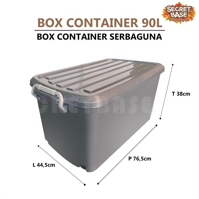Jual BOX CONTAINER 90 LITER + RODA - Promo / Box Serbaguna 90L | Shopee ...