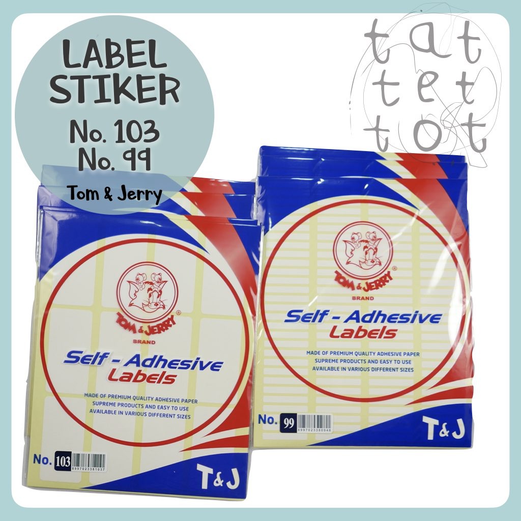 Jual Stiker Label Putih Tom And Jerry Label Alamat Label Tipe X Shopee