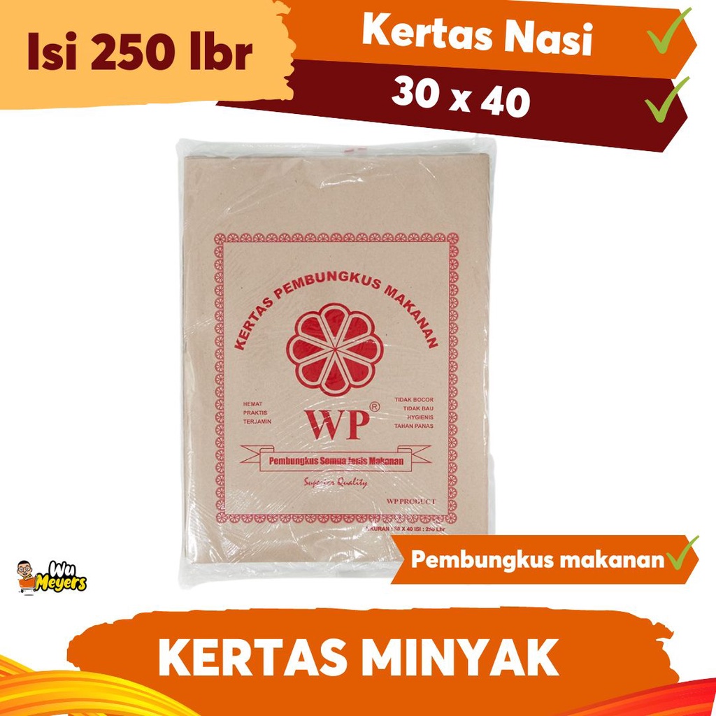 Jual Kertas Minyak Coklat Kertas Nasi Wp Merah X Isi Lbr Shopee Indonesia