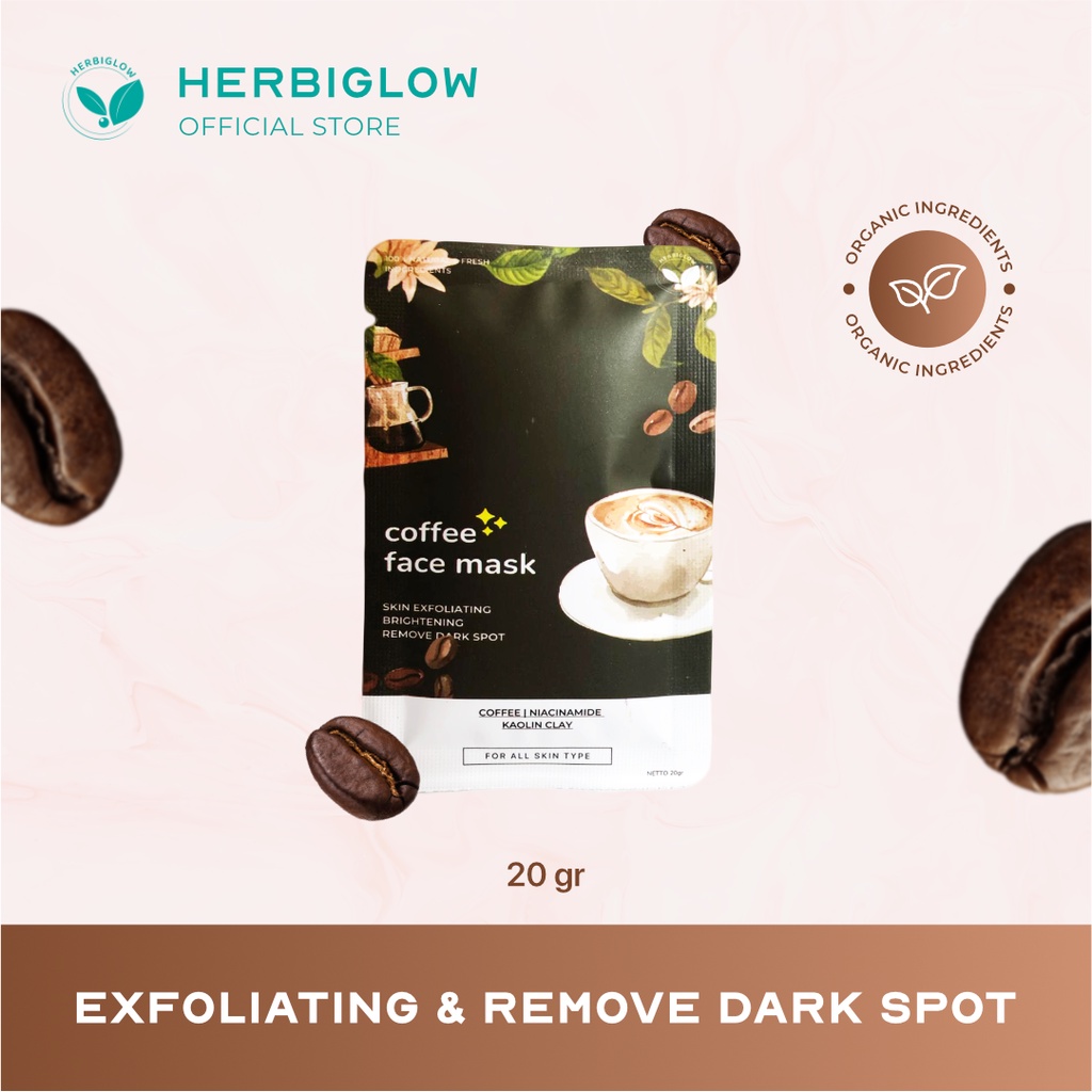 Jual HERBIGLOW Coffee Exfoliating & Remove Dark Spot Face Mask 20g