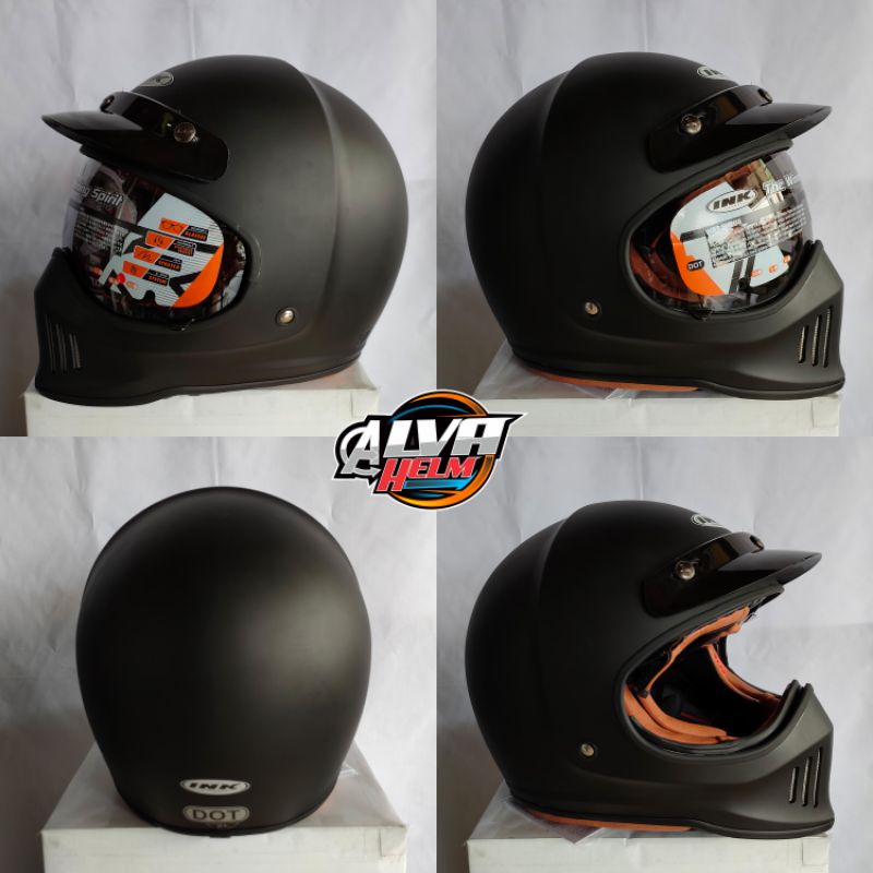 Jual helm ink trooper hitam doff full face | Shopee Indonesia