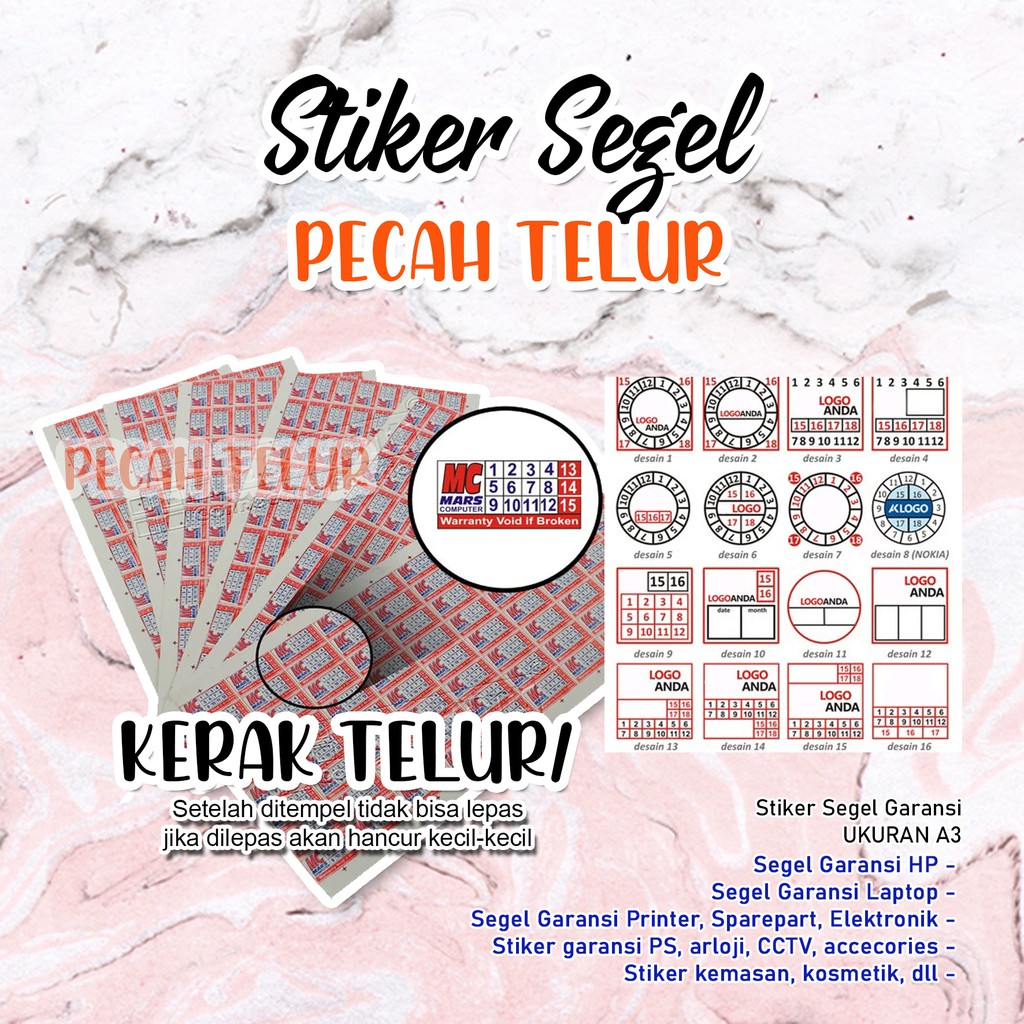 Jual Stiker Segel Pecah Telur A3 Termasuk Cutting Shopee Indonesia