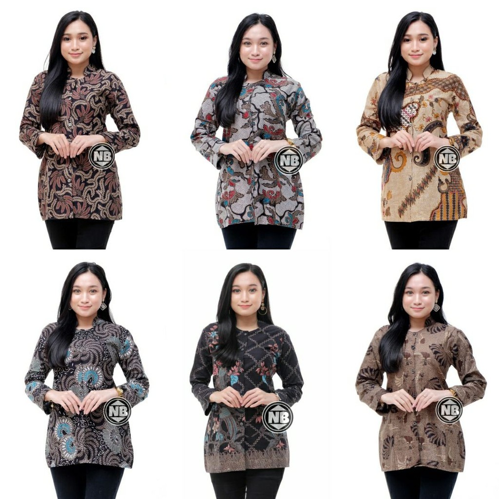 Jual ATASAN BATIK WANITA / BLOUSE BATIK WANITA LENGAN PANJANG BLOUSE ...