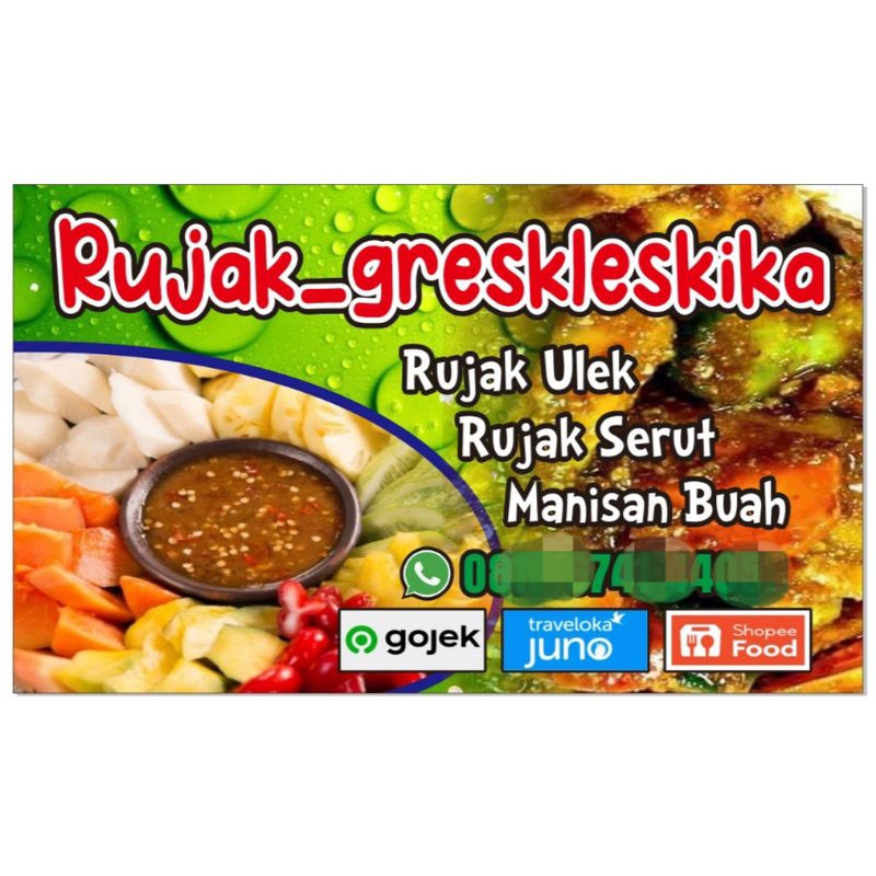 Jual Spanduk Rujak Banner Rujak Ulek Rujak Serut Manisan Buah X