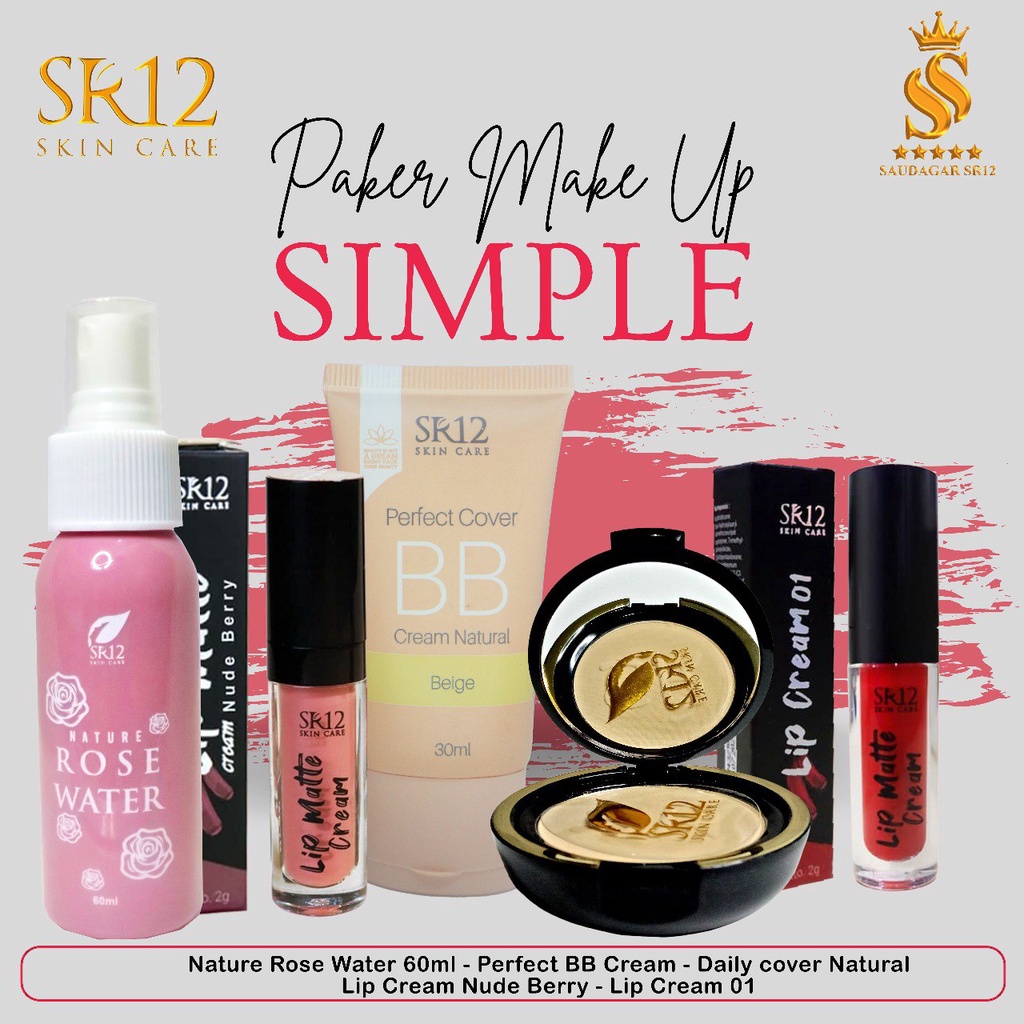 Jual set make up lengkap Sr12 Menyempurnakan tampilan make up Glowing