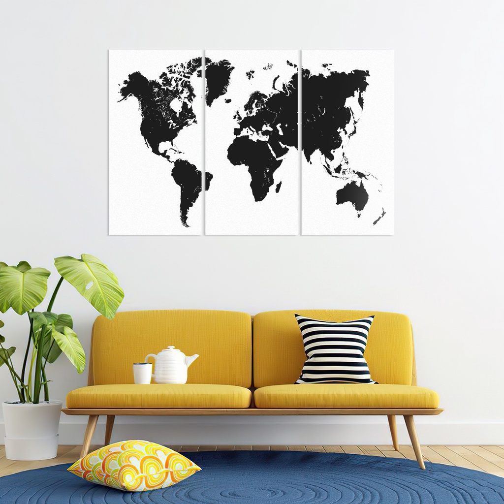 Jual [90x60cm] Wall Decor Hiasan Poster Dinding Desain Peta Dunia World ...
