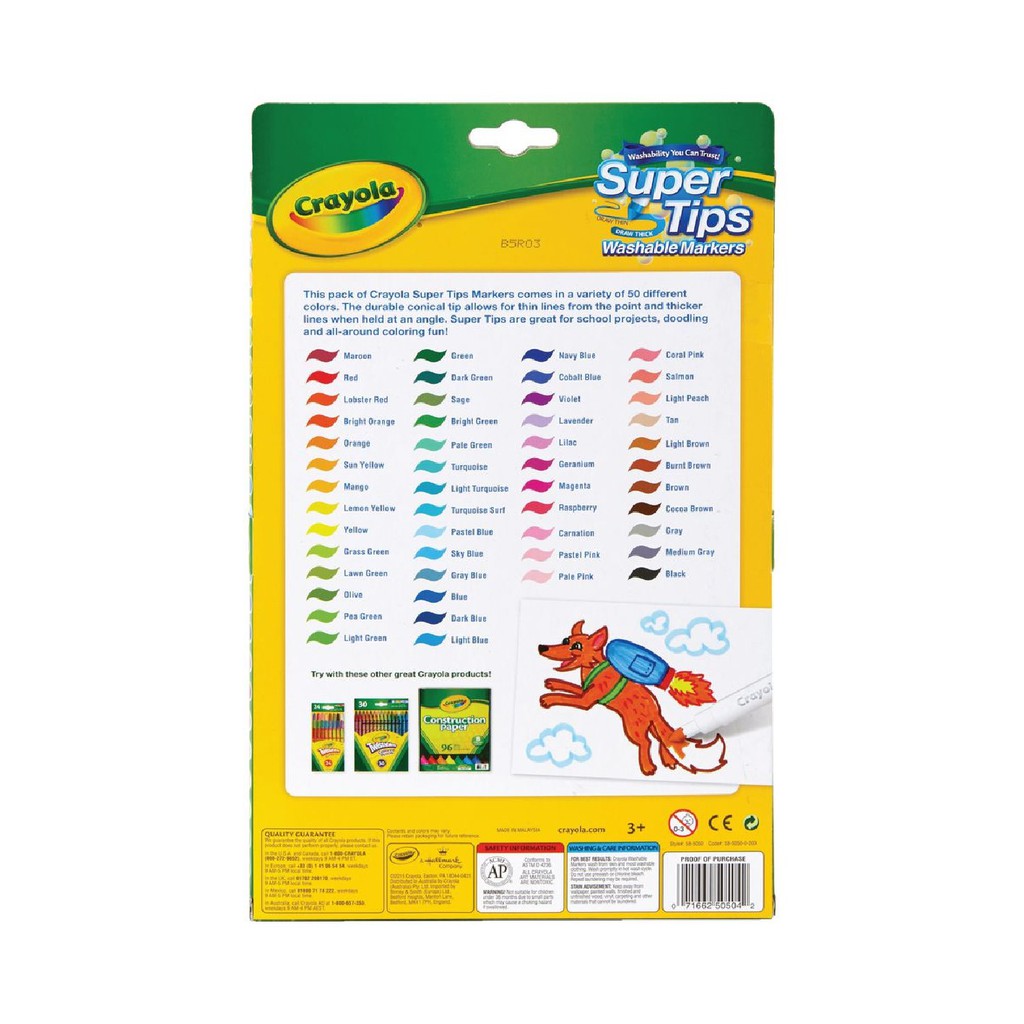 Jual Crayola Washable Supertips Super Tips Marker Markers 20 Color ...