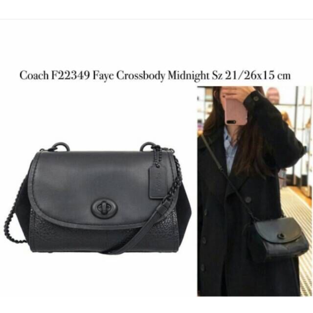 Jual Coach faye crossbody fog grey and black original authentic