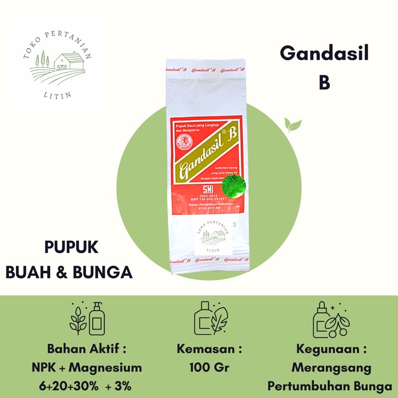 Jual Gandasil B - Buah 100 Gr (Pupuk Buah & Bunga) Untuk Masa ...