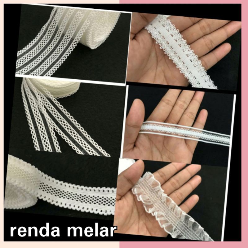 Jual 1METER - RENDA MELAR | RENDA KARET | RENDA ELASTIS | Shopee Indonesia