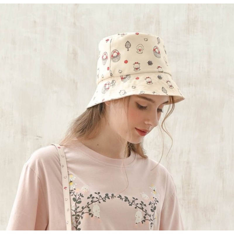 Jual LITTLEBUNSHOP SNOW WHITE BUCKET HAT TOPI BUNNY RABBIT LITTLE BUN ...