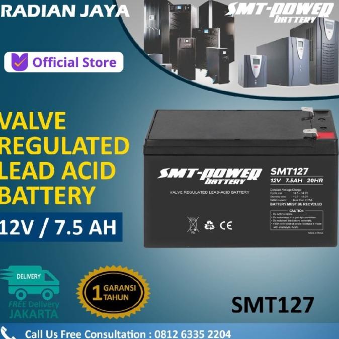 Jual Battery Ups Aki Kering Baterai Vrla Smt 12v 75ah Shopee Indonesia 7427