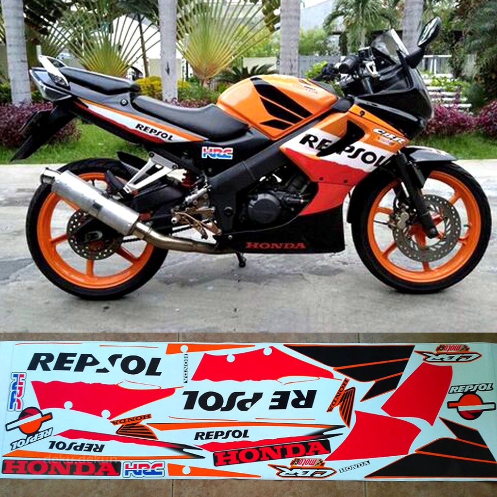 Jual Striping Cbr 150 R Old Repsol Hitam 2004 Tahan Vernis Cuting Mesin