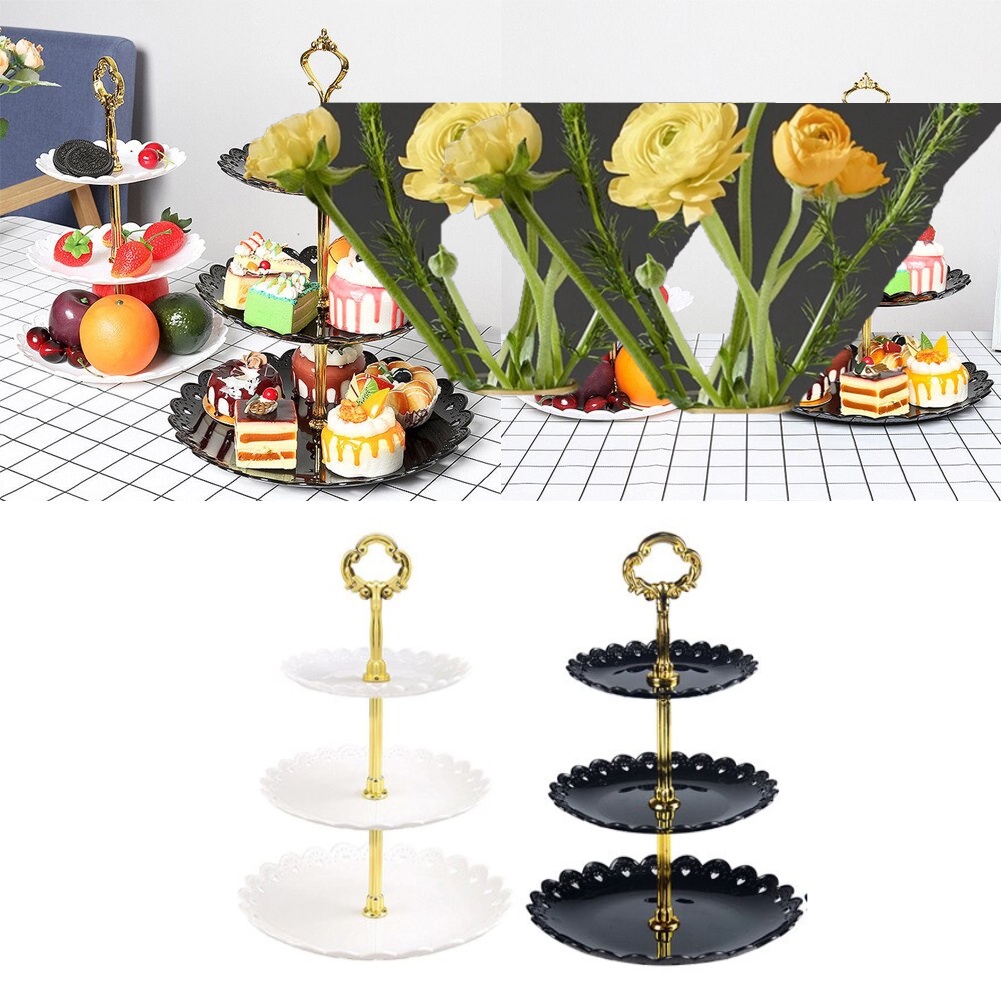 Jual One Two Cups Rak Makan Kue Buah Cake Plate Stand Display - CF431 ...