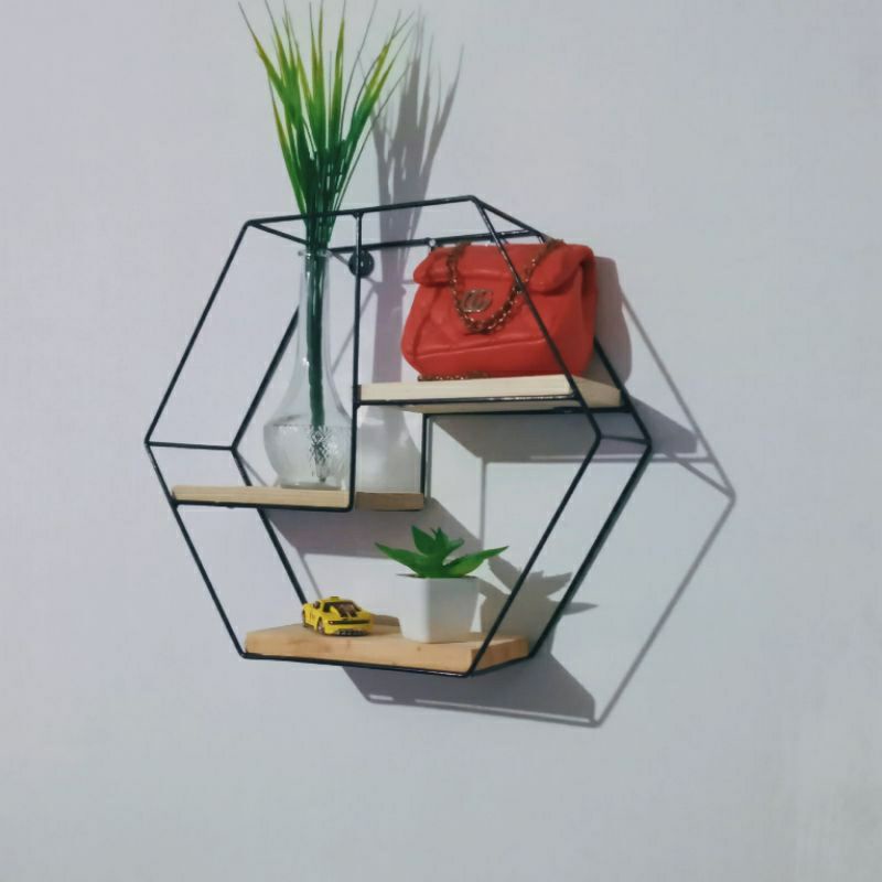 Jual RAK DINDING HEXAGONAL 6 BESI MINIMALIS MODERN HIGH QUALITY ...